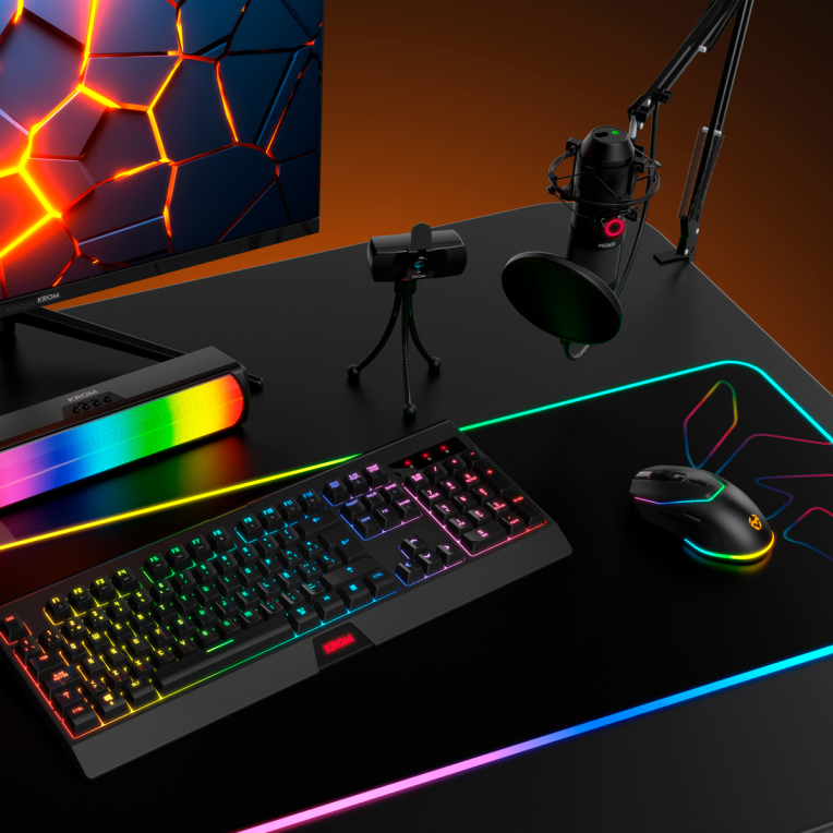 KROM KABALA Kit Teclado y Ratón Wireless RGB SP - detalle