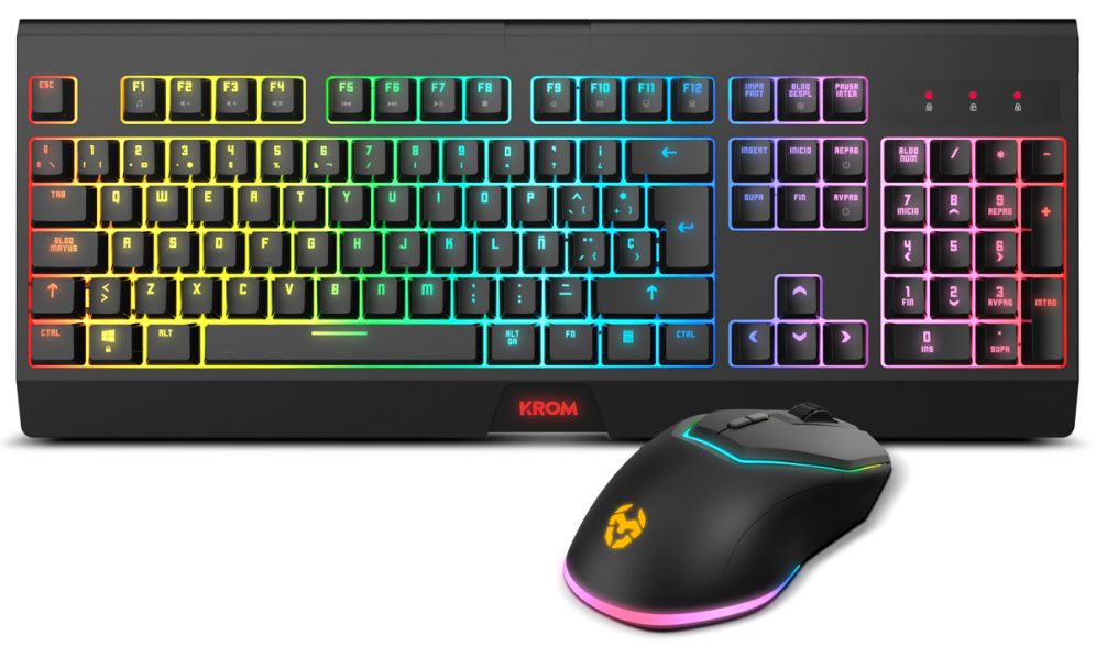 KROM KABALA Kit Teclado y Ratón Wireless RGB SP