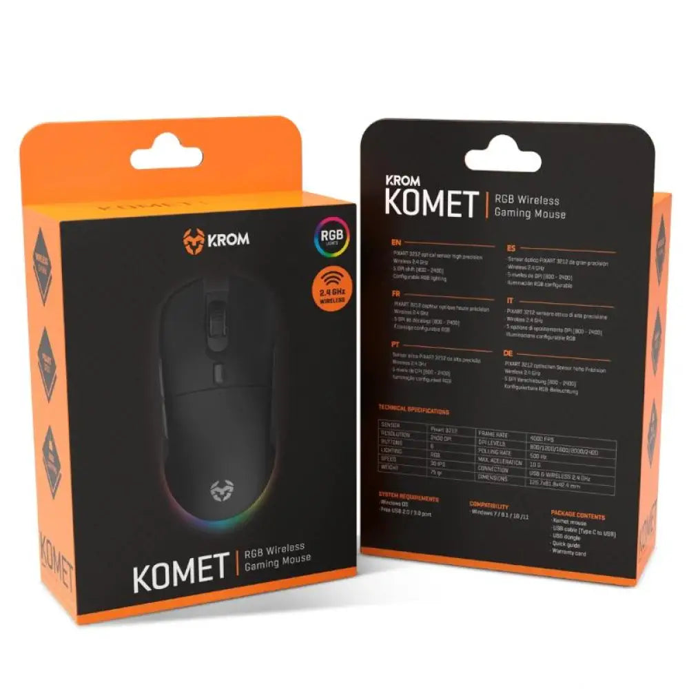 Krom Komet Raton inalambrico Rgb - detalle