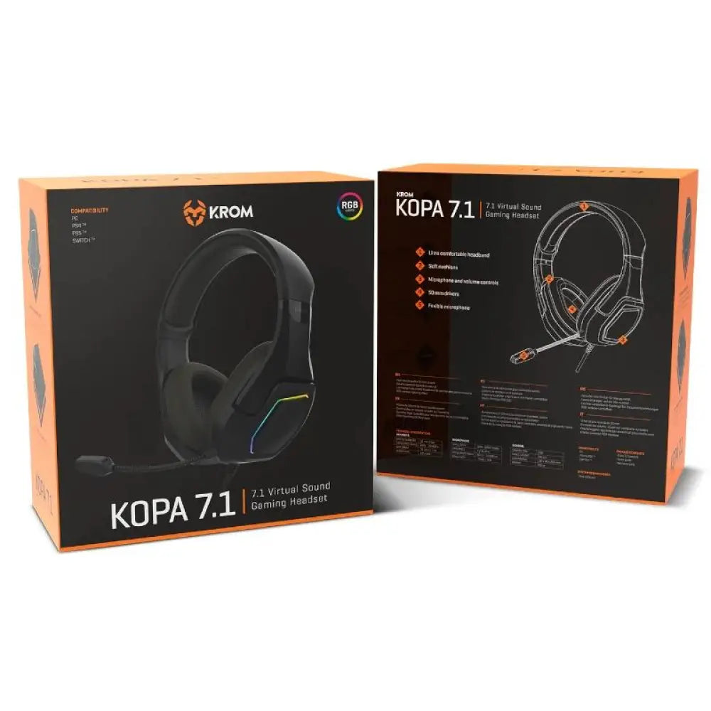 KROM KOPA AURICULARES GAMING 7.1 VIRTUAL NEGRO - detalle