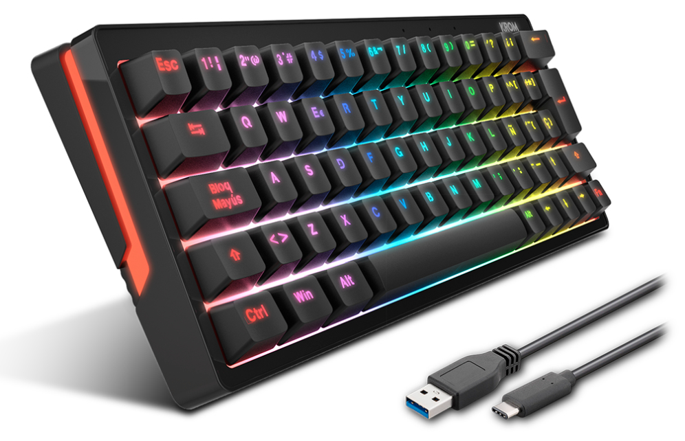 KROM KREATOR MINI TECLADO MECÁNICO RGB - detalle
