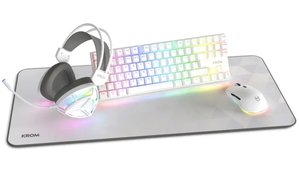 Krom NXKROMKLASS teclado Ratón incluido Juego USB QWERTY Inglés Blanco