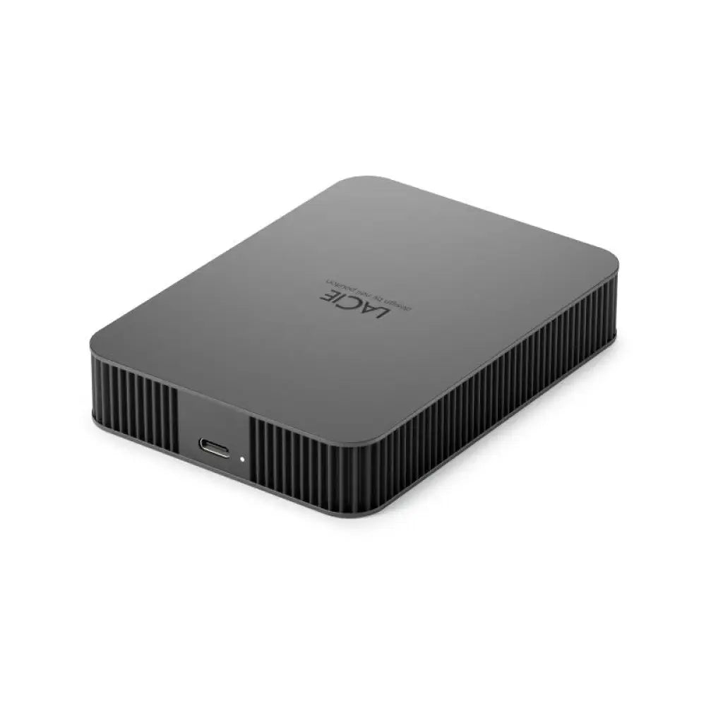 Disco externo LACIE Mobile Drive Secure de 4TB, 2.5 pulgadas, en color gris con conexión USB-C.