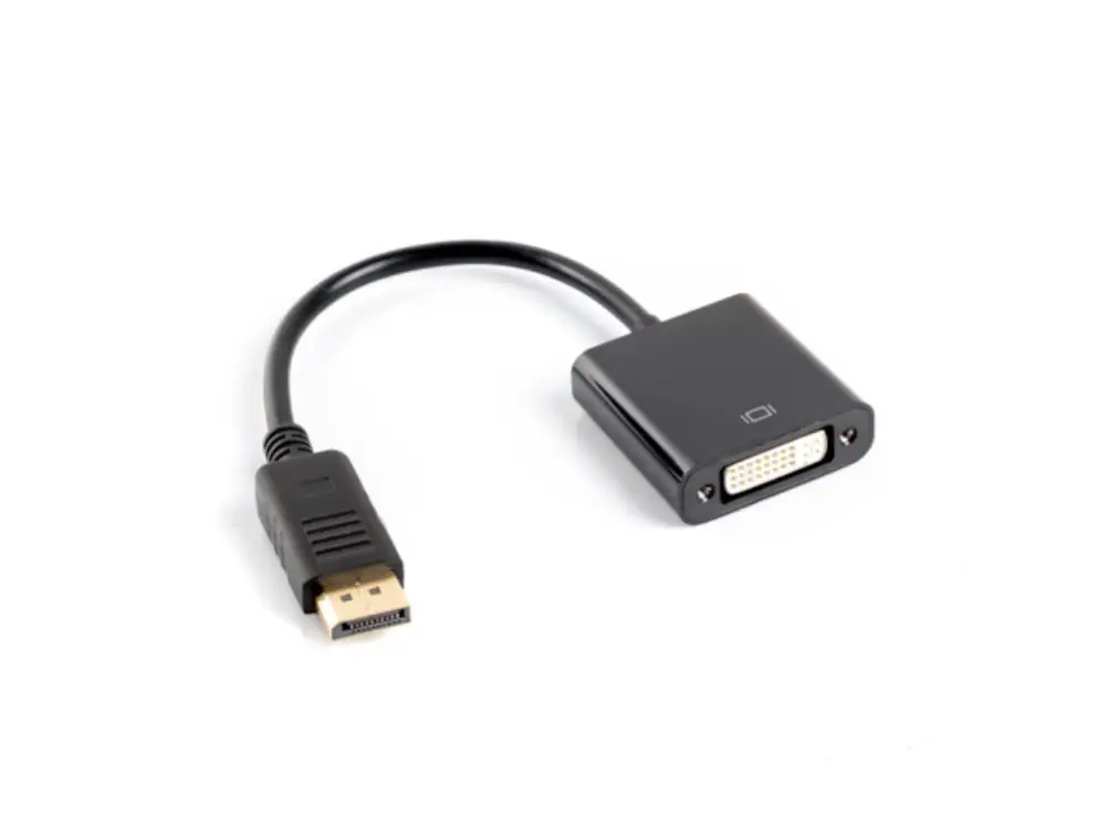 Lanberg AD-0007-BK adaptador de cable de vídeo 0.1 m DisplayPort DVI-D Negro