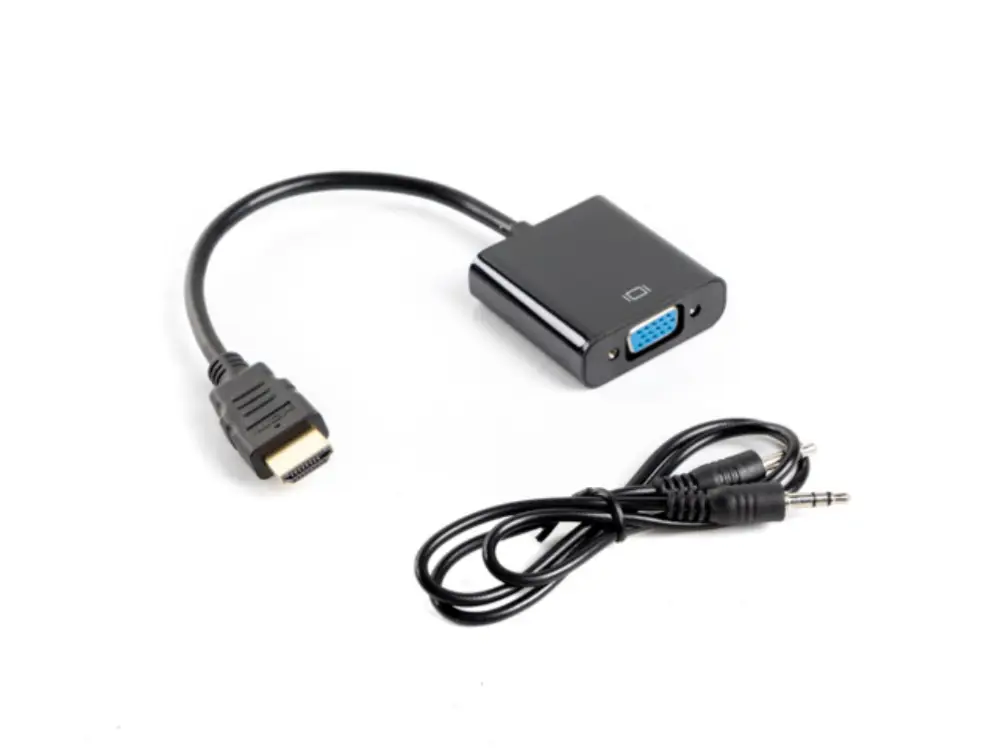 Lanberg AD-0017-BK adaptador de cable de vídeo 0.2 m VGA (D-Sub) HDMI tipo A (Estándar) Negro