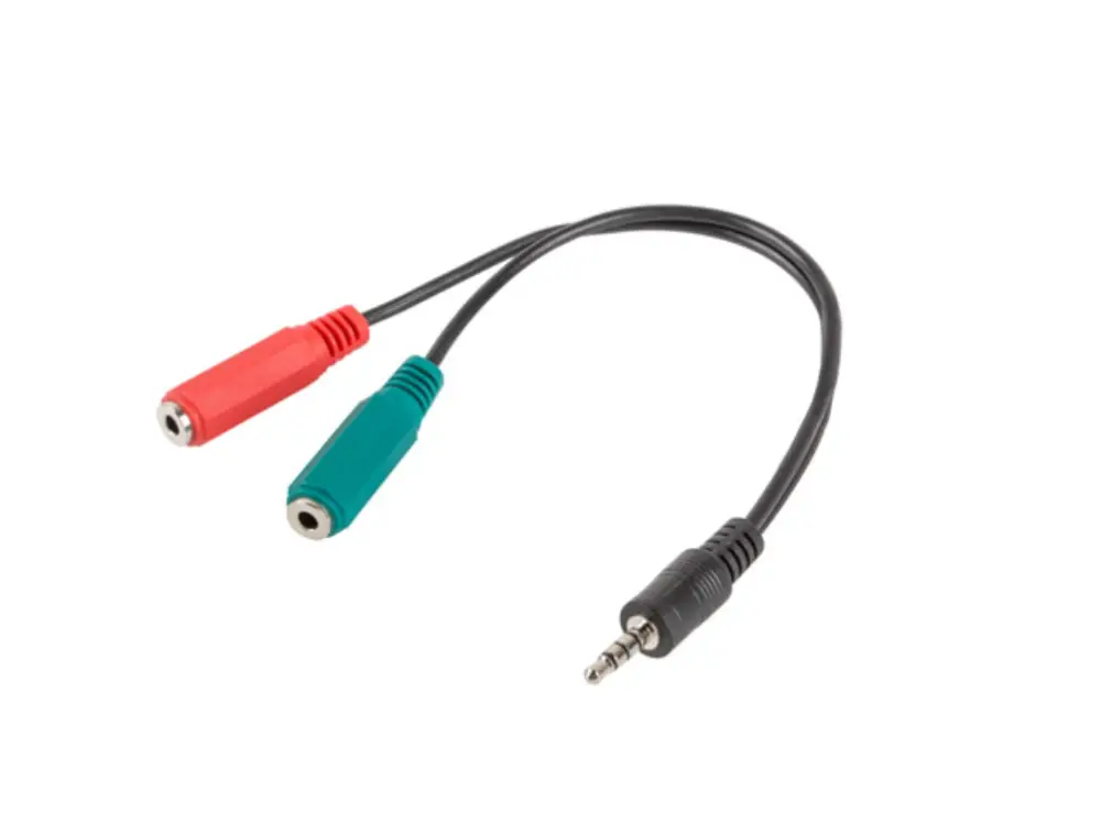 Lanberg AD-0023-BK cable de audio 0.2 m 3.5mm 2 x 3.5mm Negro