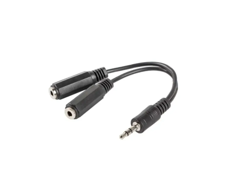 Lanberg AD-0024-BK cable de audio 0.1 m 3.5mm 2 x 3.5mm Negro