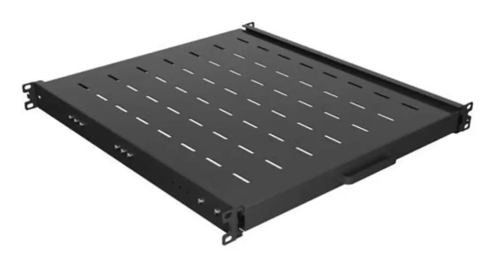 Kit de montaje para bastidor LANBERG AK-1021-B, estantería con banda deslizante negra, soporte para rack de 19 pulgadas, hasta 35kg