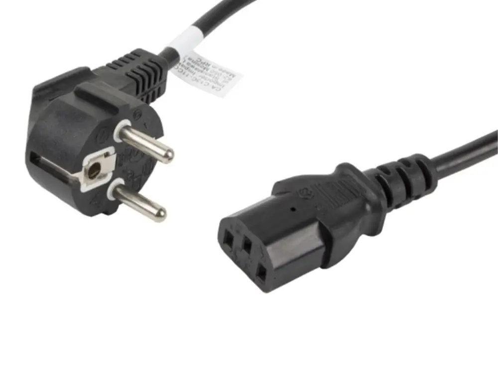 Lanberg CA-C13C-11CC-0018-BK cable de transmisión Negro 1.8 m C13 acoplador CEE7/7