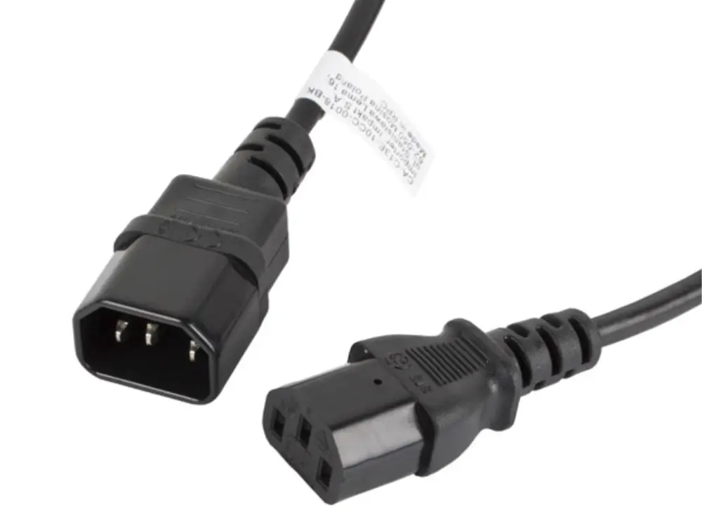 Lanberg CA-C13E-10CC-0018-BK cable de transmisión Negro 1.8 m C13 acoplador C14 acoplador