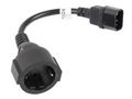 Lanberg CA-C14E-10CC-0018-BK cable de transmisión Negro 0.18 m C14 acoplador