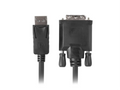 Lanberg CA-DPDV-10CU-0018-BK adaptador de cable de vídeo 1.8 m DisplayPort DVI-D Negro
