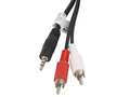 Lanberg CA-MJRC-10CC-0050-BK cable de audio 5 m 3.5mm 2 x RCA Negro