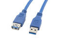 Cable USB 3 metros LANBERG CA-US3E-10CC-0030-B con conector USB A macho y hembra en color azul, cable alargador.