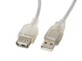 Lanberg CA-USBE-12CC-0018-TR cable USB USB 2.0 1.8 m USB A Transparente