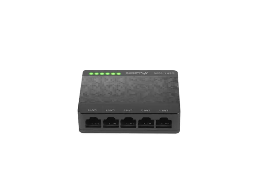 Lanberg DSP1-1005 switch No administrado Gigabit Ethernet (10/100/1000) Negro. Gris