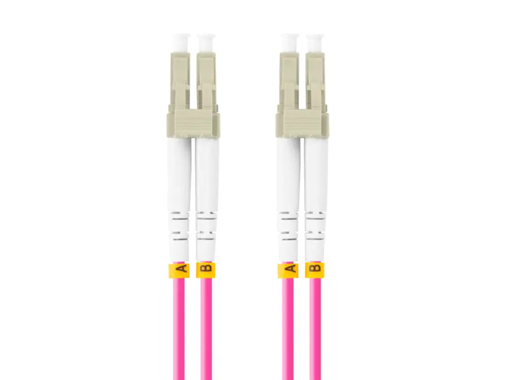 Cable de fibra óptica LANBERG FO-LULU-MD41-0010-VT de 1 m, duplex LC Violeta, para conexiones de alta velocidad.
