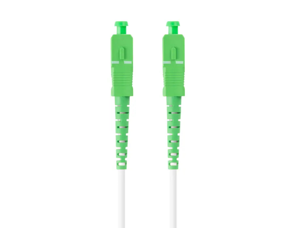 Cable de fibra óptica LANBERG FO-SASA-SS21-0200-WH, 20 m, SC blanco, para InfiniBand y conexiones de alta velocidad.