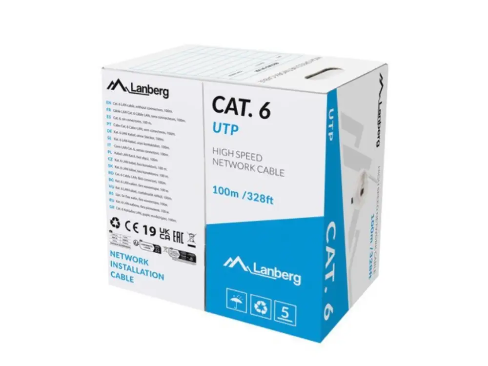Lanberg LCU6-11CU-0100-S cable de red Gris 100 m Cat6 U/UTP (UTP)