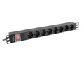 Lanberg PDU-08F-0200-BK unidad de distribución de energía (PDU) 8 salidas AC 1U Negro