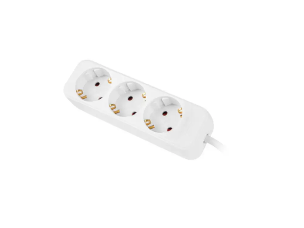 Lanberg PS0-03F-0150-W base múltiple 1.5 m 3 salidas AC Interior Blanco