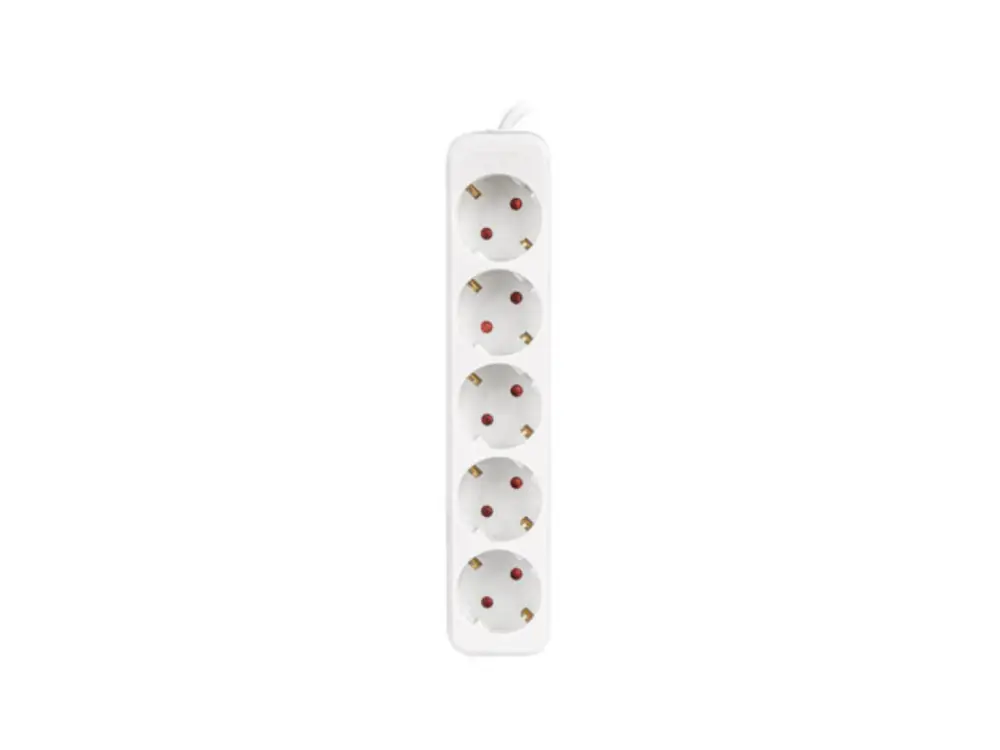 Lanberg PS0-05F-0300-W base múltiple 3 m 5 salidas AC Interior Blanco