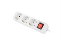 Lanberg PS1-03F-0150-W base múltiple 1.5 m 3 salidas AC Interior Blanco