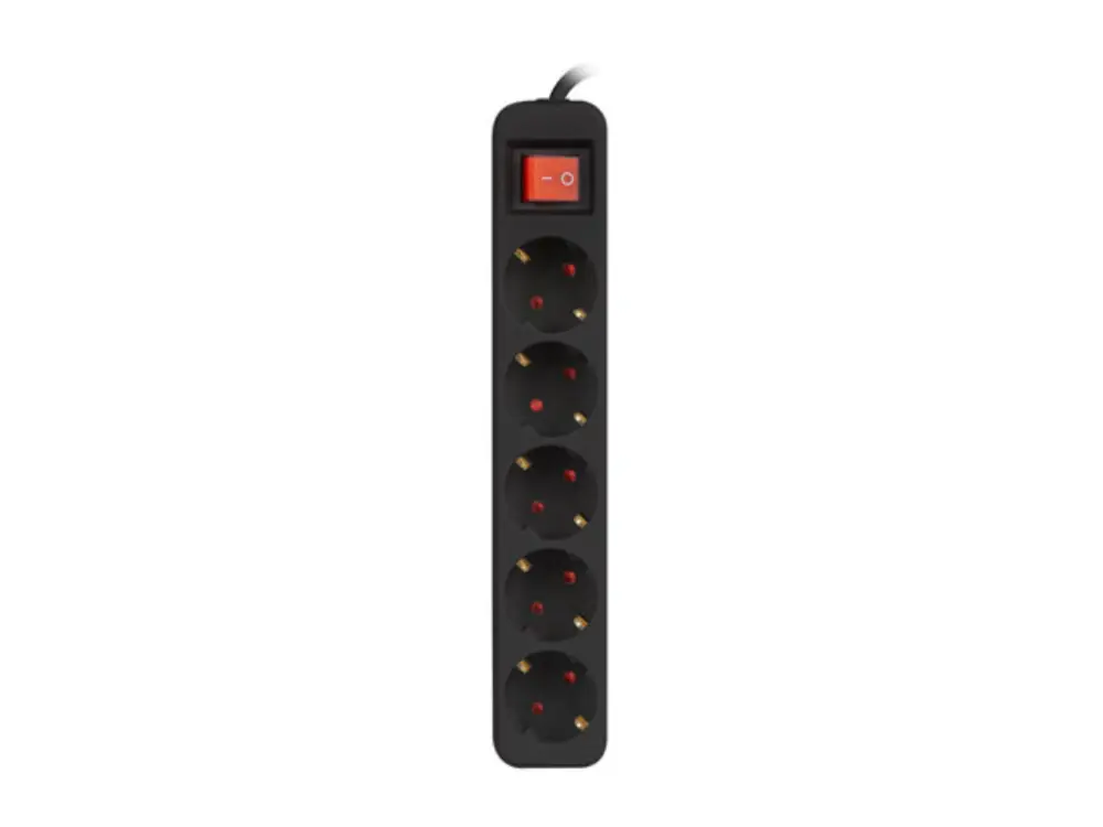 Lanberg PS1-05F-0150-BK base múltiple 1.5 m 5 salidas AC Interior Negro