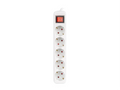 Lanberg PS1-05F-0300-W base múltiple 3 m 5 salidas AC Interior Blanco