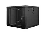 Armario rack LANBERG WF01-6609-10B de 9U, bastidor de pared negro para equipos de red y telecomunicaciones.