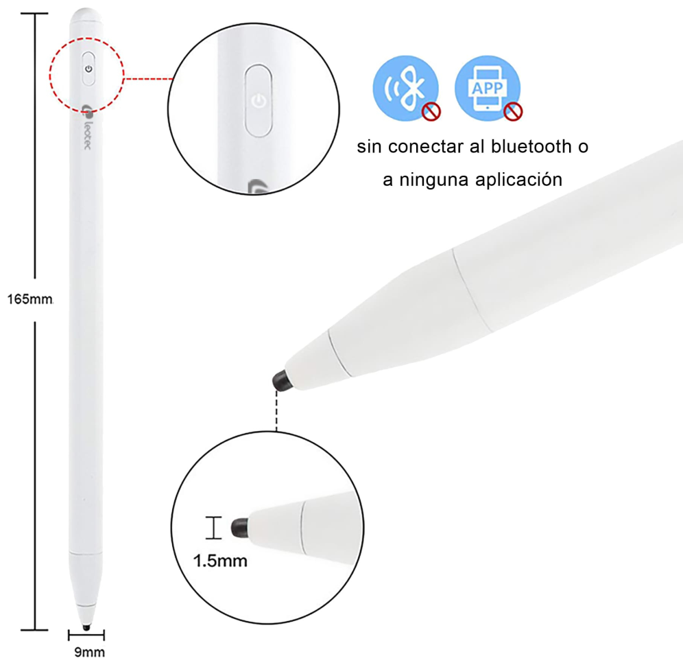 LAPIZ ELECTRONICO LEOTEC LESTP01W STYLUS EPEN PARA ANDROID, IOS Y WINDOWS BLANCO - detalle