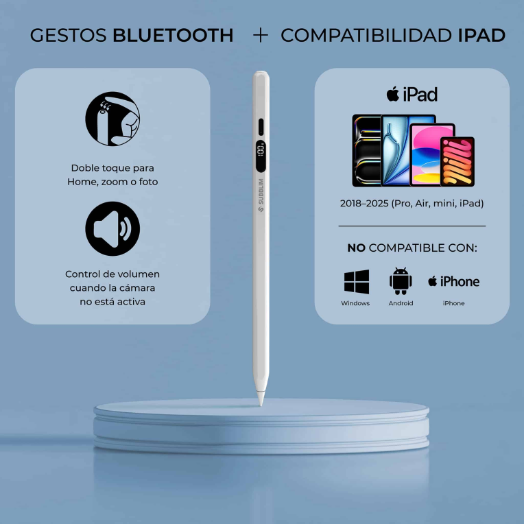 LAPIZ NOTEFLOW PARA IPAD NEGRO SUBBLIM - detalle