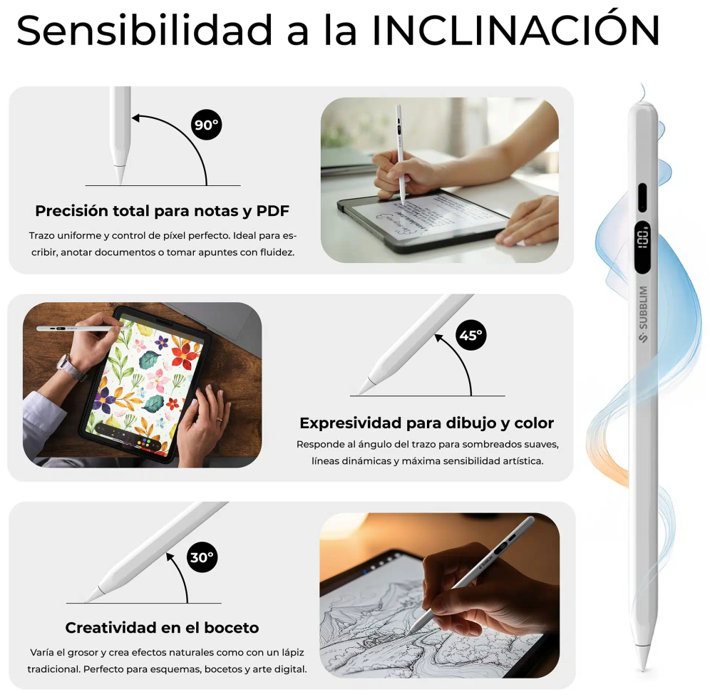 LAPIZ NOTEFLOW PARA IPAD NEGRO SUBBLIM - detalle