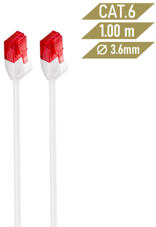 LATIGUILLO SLIM EWENT CAT 6 U/UTP 1,00MT BLANCO - detalle