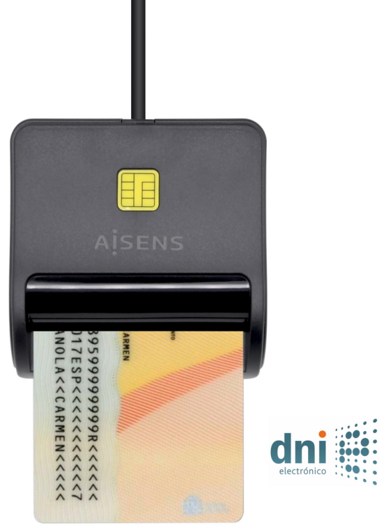 LECTOR DE TARJETA AISENS INTELIGENTE DNI NEGRO