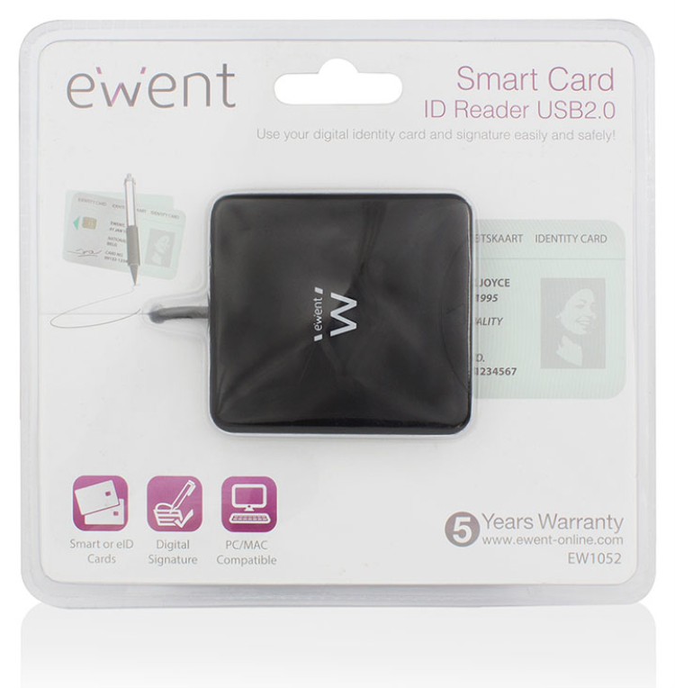 LECTOR DE TARJETAS EWENT SMART CARD ID USB 2.0 - detalle