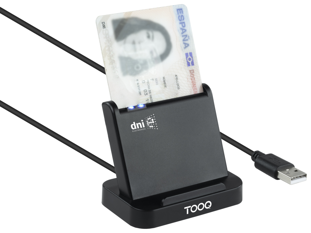 LECTOR DE TARJETAS EXTERNO TOOQ TQR-220B DNIE VISION USB 2.0 NEGRO - detalle