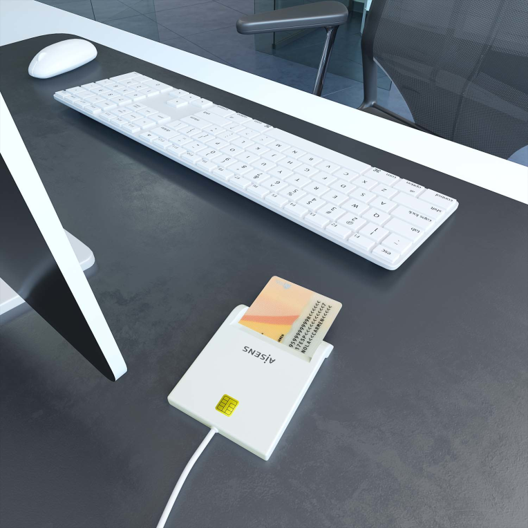LECTOR DE TARJETAS INTELIGENTE AISENS DNIE BLANCO - detalle