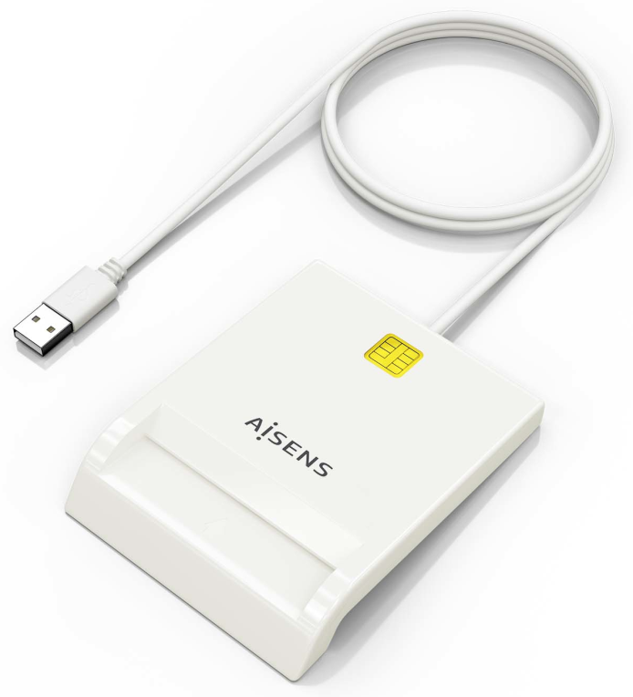 LECTOR DE TARJETAS INTELIGENTE AISENS DNIE BLANCO - detalle