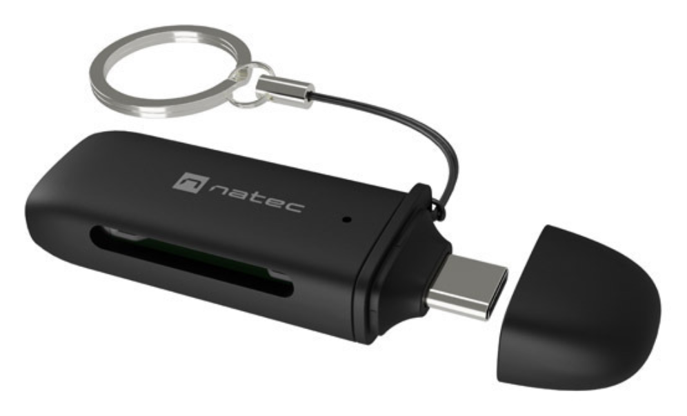 LECTOR DE TARJETAS NATEC SCARAB C SD/MICRO SD USB-C 3.2 GEN 1 OTG NEGRO