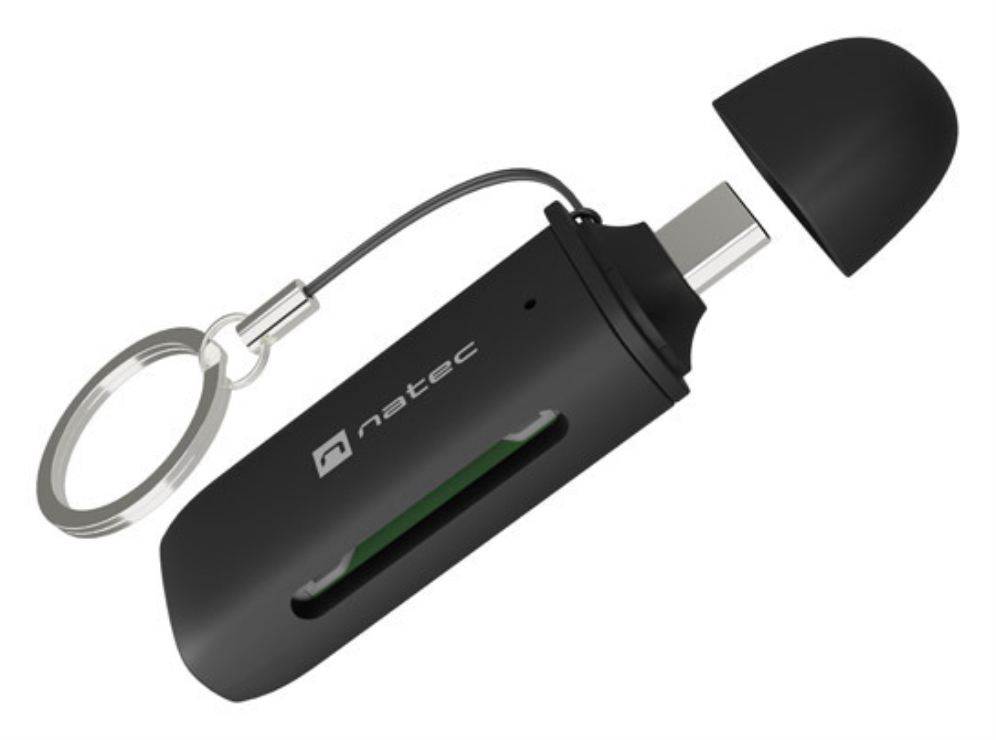 LECTOR DE TARJETAS NATEC SCARAB C SD/MICRO SD USB-C 3.2 GEN 1 OTG NEGRO - detalle