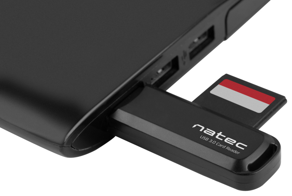 LECTOR DE TARJETAS NATEC USB 3.0 SCARAB 2 SD/MICRO SD NEGRO - detalle