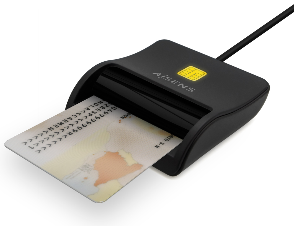 LECTOR DNI-TARJETAS AISENS TARJETA INTELIGENTE DNI USB-C NEGRO - detalle