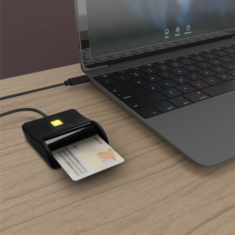 LECTOR DNI-TARJETAS AISENS TARJETA INTELIGENTE DNI USB-C NEGRO - detalle