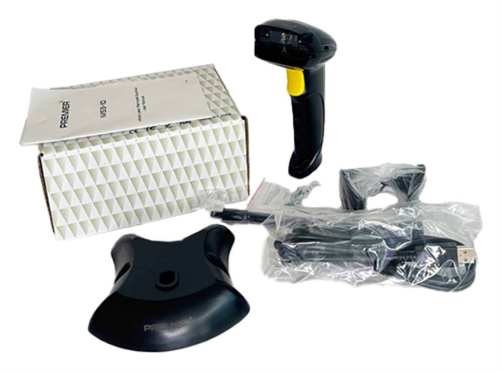 LECTOR PREMIER MS3-1D LECTOR LASER USB IP42 NEGRO CON STAND - detalle