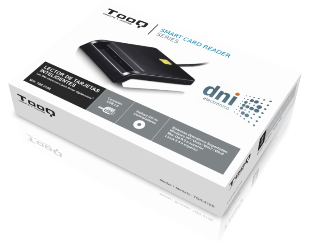 LECTOR TARJETAS EXTERNO TARJETAS INTELIGENTES Y DNIe TOOQ TQR-210B NEGRO - detalle