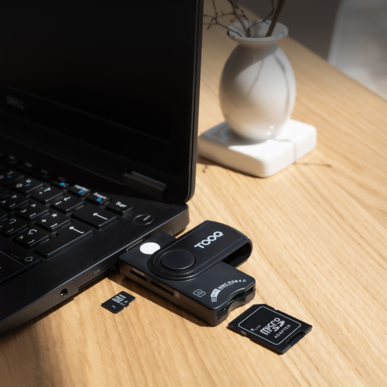 LECTOR TARJETAS TOOQ DNIE SIM SD/TF USB-A NEGRO - detalle