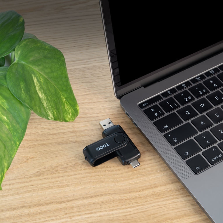LECTOR TARJETAS TOOQ USB-C 2.0+USB-A 3.0 SD/TF NEGRO - detalle