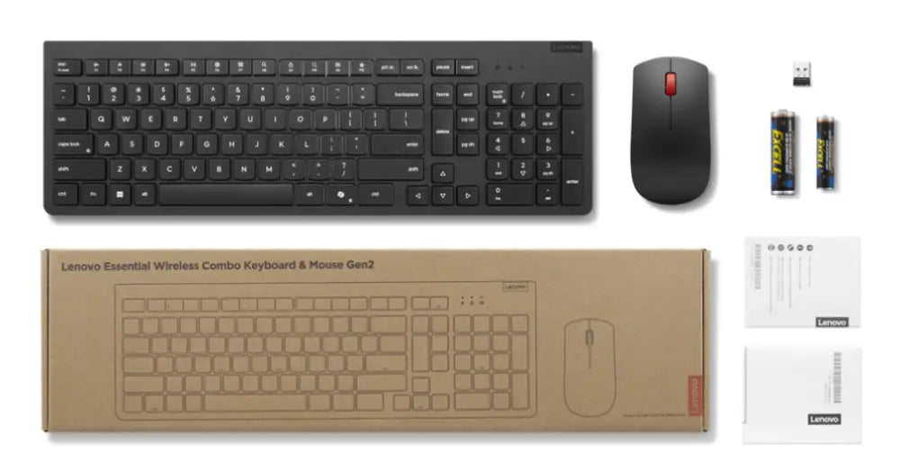Lenovo 4X31R64484 teclado Ratón incluido Oficina RF inalámbrico Español Negro - detalle