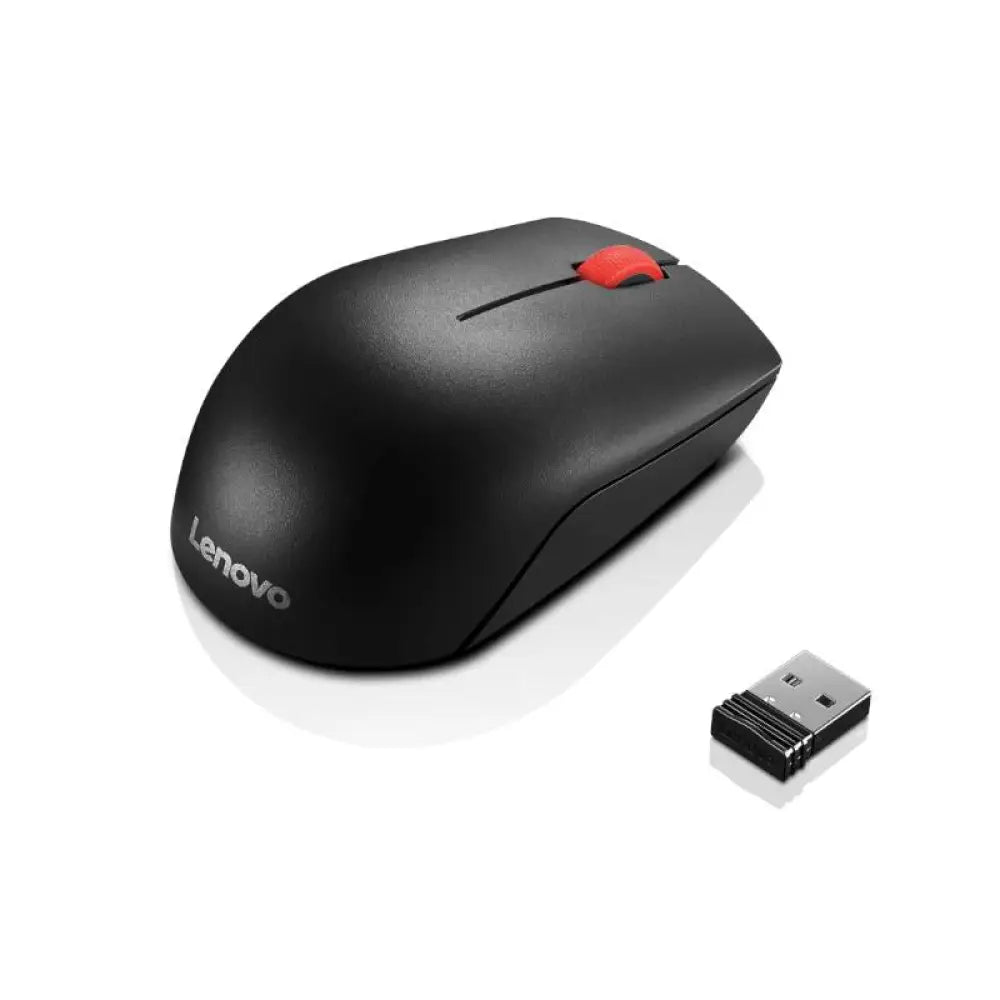 Ratón inalámbrico Lenovo 4Y50R20864 de diseño ergonómico, con botones y rueda de desplazamiento, en color negro.